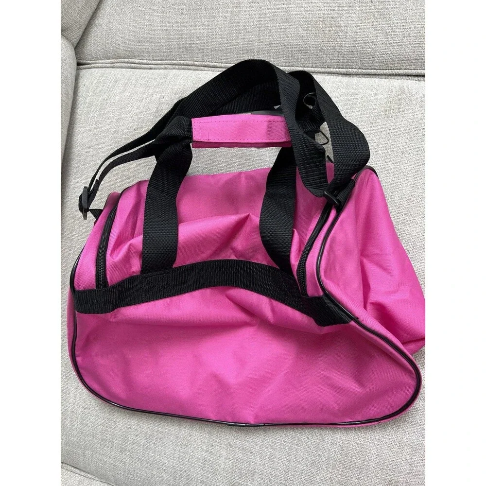 Adidas Hot Pink Duffel Bag Adjustable Black Strap Nylon Yoga Workout Travel NWT